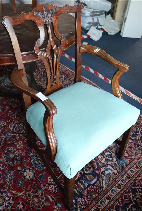 A Chippendale style mahogany armchair